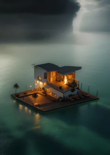 house by the water,fisherman's hut,long exposure,lifeguard tower,houseboat,long exposure light,fisherman's house,longexposure,floating huts,house of the sea,island suspended,dreamhouse,malaparte,boat house,lonely house,house with lake,evening atmosphere,ferry house,ferryboat,trabocchi,Photography,General,Realistic