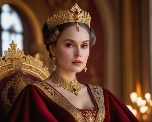 knightley,noblewoman,queenie,the crown,archduchess,monarchic,emperatriz,gloriana,queen anne,monarchy,amidala,lucrezia,queenly,monarchist,guinevere,monarchies,cersei,crown jewels,imperial crown,gold crown,Illustration,Realistic Fantasy,Realistic Fantasy 26