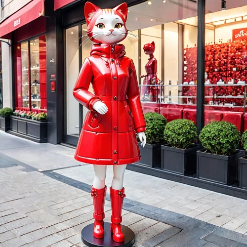 red cat,kawakubo,lucky cat,doll cat,the red fox,lady in red,poppy red,redcat,store window,cheshire,pink cat,murgatroyd,pussycat,hello kitty,rubber doll,shop window,red coat,nolita,suara,red riding hood,Anime,Anime,General