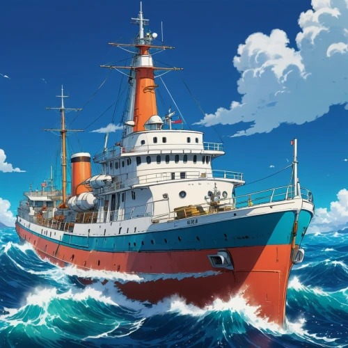 releasespublications,caravel,hausser,sea fantasy,schip,schoolship,ship,seastreak,training ship,seafarer,commandeer,skipper,seacraft,yamatai,thalassa,marineau,lightship,oceanus,scarlet sail,hibernia,Illustration,Japanese style,Japanese Style 03