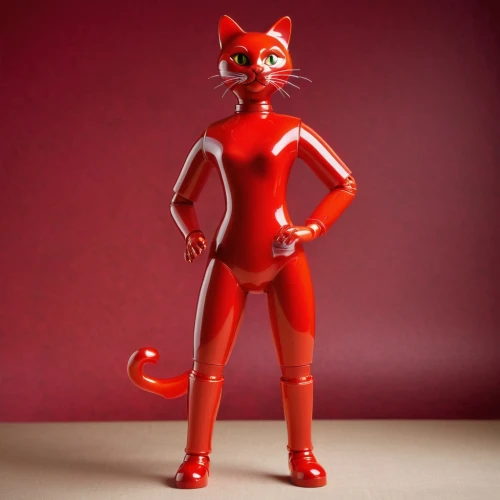 red cat,rubber doll,redcat,catsuit,rubbery,pink cat,catsuits,firestar,pussycat,3d figure,firecat,macavity,squeakquel,digitigrade,doll cat,redfox,red,feline,spinneret,bedevil,Unique,3D,Toy