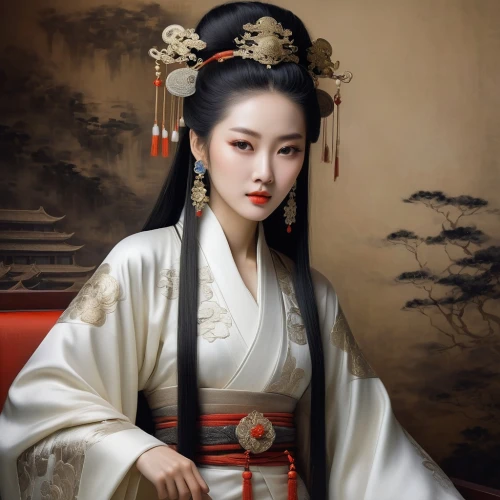 geisha girl,geiko,geisha,oriental princess,gisaeng,maiko,oriental girl,japanese woman,daiyu,arhats,sanxia,dongbuyeo,heungseon,geishas,oiran,kunqu,hanfu,goryeo,oriental painting,kazumi,Illustration,Realistic Fantasy,Realistic Fantasy 16