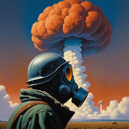 mushroom cloud,atomic age,radiochemical,thermonuclear,nucleaire,exploding head,apocalypse,respirator,atomstroiexport,nuclearisation,nuclear war,detonation,detonates,detonations,detonated,nuclear power,nuclear,pyroclastic,explode,unexploded,Conceptual Art,Sci-Fi,Sci-Fi 21