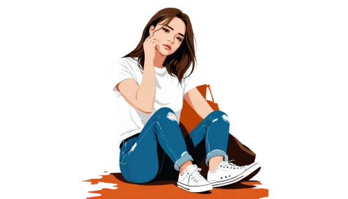 vector art,vectorial,rotoscoped,digital art,vector illustration,girl sitting,rotoscope,digital drawing,fashion vector,digital artwork,vector image,vector graphic,digital painting,girl in t-shirt,photo painting,jeans background,girl on a white background,girl drawing,shoes icon,orihime,Art,Artistic Painting,Artistic Painting 43