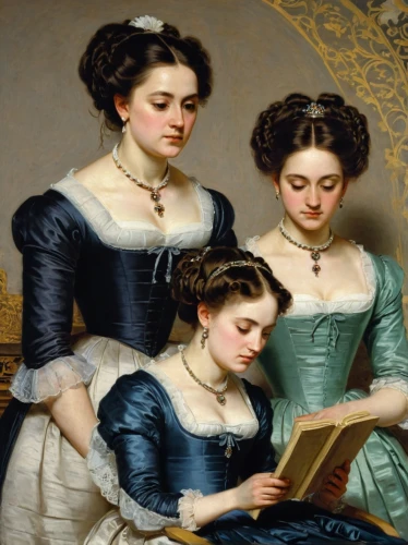 maidservants,young women,batoni,two girls,maids,parisiennes,milkmaids,noblewomen,children studying,lectura,perugini,women's novels,maidens,bellefeuille,polygyny,companias,chambermaids,bougereau,foundresses,meninas,Art,Classical Oil Painting,Classical Oil Painting 13