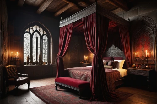 bedchamber,ornate room,four poster,victorian room,dracula's birthplace,highclere castle,wade rooms,inglenook,chambre,hotel de cluny,elizabethan manor house,sleeping room,great room,sumptuous,gothic style,chetham,jacobean,charlecote,wightwick,beds,Photography,Artistic Photography,Artistic Photography 05