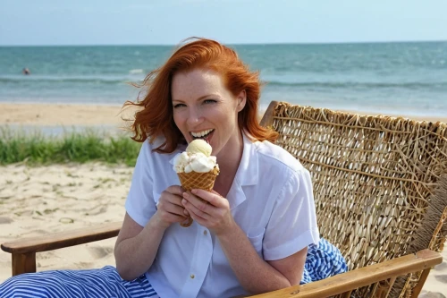 woman with ice-cream,helgenberger,gingerich,gingersnap,ginger rodgers,rousse,kohr,maureen o'hara - female,epica,narba,beach background,lenska,heitkamp,ice cream,soft ice cream,gingersnaps,vasilescu,gingrey,aglycone,icecream,Photography,General,Realistic