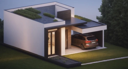 cubic house,modern house,heat pumps,electrohome,smart home,3d rendering,cube house,passivhaus,smarthome,modern architecture,homebuilding,aircell,smart house,small house,inverted cottage,render,vivienda,frame house,residential house,grass roof,Photography,General,Natural