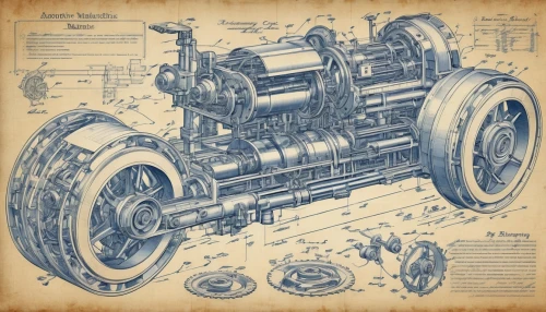 steampunk gears,patent motor car,illustration of a car,fordson,mtbf,carburettors,truck engine,carburetor,mechanization,car engine,old tractor,carburetors,internal-combustion engine,cutaway,carburetion,linotype,crankcase,steam car,agricultural machinery,carburettor,Unique,Design,Blueprint