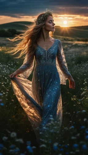 little girl in wind,celtic woman,girl in a long dress,galadriel,margairaz,kupala,windswept,fantasy picture,photo manipulation,mystical portrait of a girl,flower in sunset,enchanting,riverdance,margaery,summerwind,photomanipulation,sundancer,reynir,girl on the dune,fantasy woman,Photography,General,Fantasy