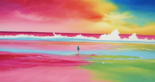 pink beach,beach landscape,colorful background,background colorful,sea landscape,watercolor background,colorful water,dream beach,watercolor paint strokes,crayon background,beach background,seascape,rainbow pencil background,beach scenery,dreamscape,abstract rainbow,wetpaint,ocean,ocean background,rainbow clouds,Illustration,Paper based,Paper Based 09