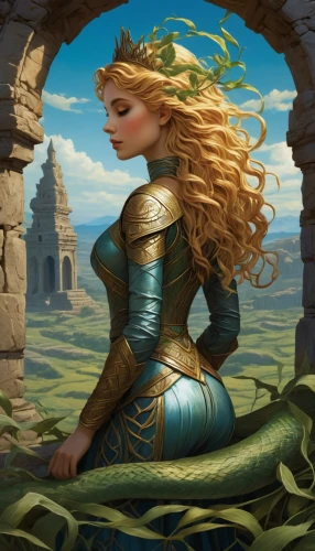 rapunzel,merida,margairaz,frigga,caiera,elona,margaery,karakas,celtic queen,gwenllian,temur,fantasy portrait,ellinor,reynir,aegon,sigyn,simara,glorfindel,fantasy picture,dragonja,Illustration,Abstract Fantasy,Abstract Fantasy 19