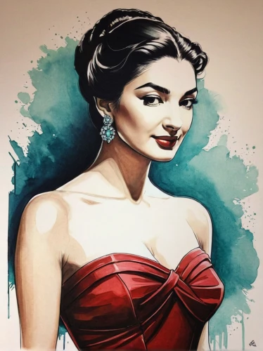 megara,watercolor pin up,charulata,fonteyn,nutan,meera,flamenca,madhubala,padukone,mouni,eldena,gothel,nargis,sonam,art deco woman,neerja,mahanagar,inara,tosca,jane russell-female,Illustration,Realistic Fantasy,Realistic Fantasy 23