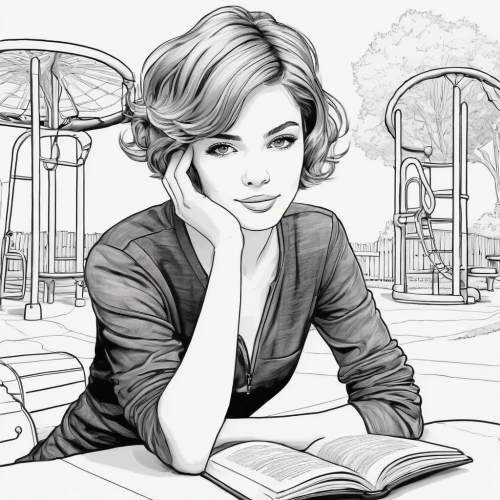 girl studying,book illustration,sci fiction illustration,bibliophile,librarian,girl with speech bubble,woman at cafe,comic halftone woman,bookworm,secretarial,illustrator,author,office line art,libris,mono-line line art,study,reading,game illustration,bibliographer,headmistress,Art,Artistic Painting,Artistic Painting 24