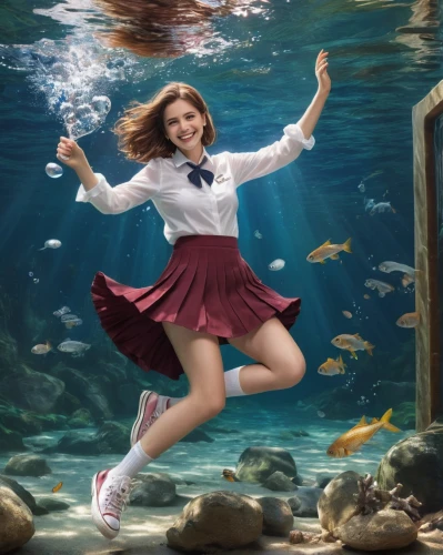 photo session in the aquatic studio,underwater background,seaquarium,calyx-doctor fish white,the sea maid,floricienta,beren,aquarium,doctor fish,riverdance,acquarium,photoshop manipulation,sailor,mustafina,gillenwater,school skirt,oceanarium,aquantive,girl with a dolphin,seapaul,Photography,General,Natural