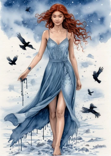 margaery,seelie,amphitrite,margairaz,faerie,sigyn,fantasy picture,celtic woman,fantasy art,etain,faery,the wind from the sea,fairie,melian,catelyn,the snow queen,fairy queen,behenna,little girl in wind,fairy tale character,Illustration,Black and White,Black and White 34