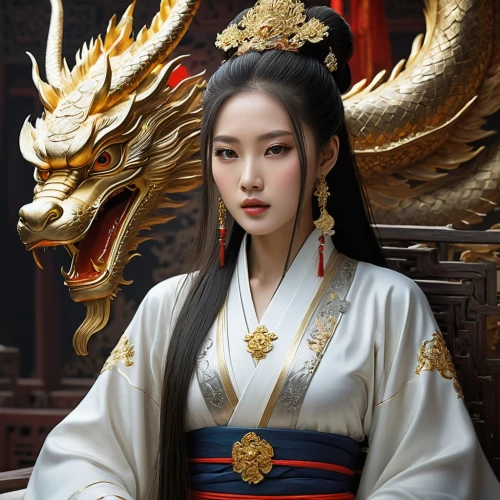 sanxia,golden dragon,oriental princess,jingqian,qilin,yunxia,qianfei,goryeo,xiaojin,moondragon,daiyu,qianwen,qingyi,oriental girl,xiuqing,baiyun,wulin,jinling,hanxiong,xiaoyun,Conceptual Art,Fantasy,Fantasy 12