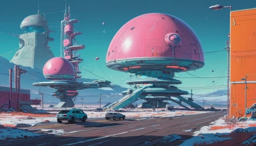 futuristic landscape,scifi,space port,spaceport,homeworld,cybertown,sci - fi,technodrome,homeworlds,gas planet,extrasolar,jetsons,offworld,cyberworld,alien planet,sci fi,cosmodrome,concept art,moonbase,futuristic,Conceptual Art,Sci-Fi,Sci-Fi 04