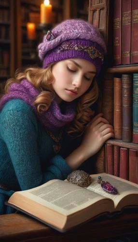 girl studying,bibliophile,bookworm,librarian,spellbook,book wallpaper,little girl reading,lectura,magic book,miniaturist,bookish,libris,storybook,fantasy portrait,scholar,girl wearing hat,reading,storybook character,women's novels,fantasy picture,Conceptual Art,Daily,Daily 32
