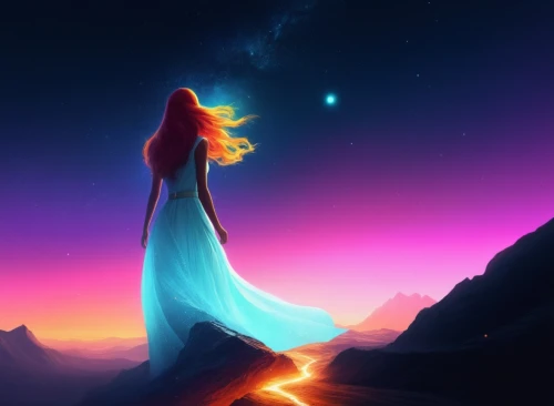 fantasia,starlight,falling star,fantasy picture,fireheart,celestial,dreamtime,falling stars,starlit,dreamer,magellanic,light of night,astral traveler,woman silhouette,dreamlike,the night sky,dreamscape,stardust,glimmer,frigga,Conceptual Art,Sci-Fi,Sci-Fi 12