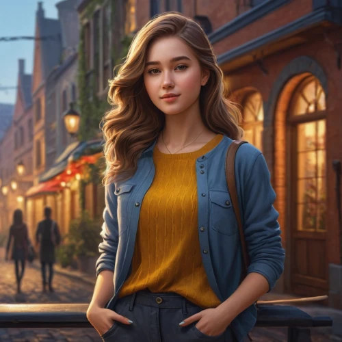belle,sylvania,shai,hermione,liesel,nelisse,juliet,girl walking away,hufflepuff,alia,girl with bread-and-butter,waverly,maya,agnes,girl in a historic way,portrait background,cardigan,posie,rudderless,girl studying,Illustration,Realistic Fantasy,Realistic Fantasy 27