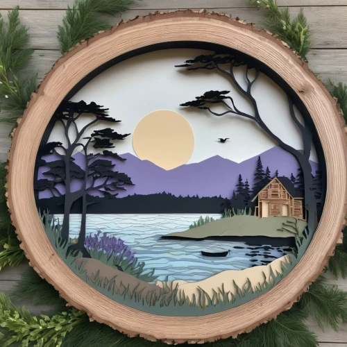 round autumn frame,circle shape frame,fall picture frame,wood mirror,embroidery hoop,floral silhouette frame,wooden plate,christmas frame,round window,christmas landscape,porthole,hanging moon,decorative frame,wood art,dusk background,tansu,glass painting,evening lake,christmas gingerbread frame,crescent moon,Unique,Paper Cuts,Paper Cuts 04