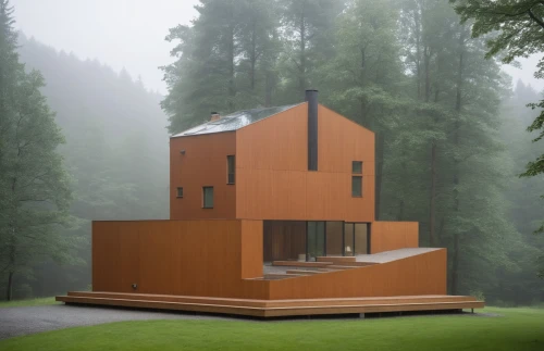 corten steel,cubic house,house in the forest,forest house,timber house,prefab,snohetta,cube house,prefabricated,wooden house,modern house,frame house,modern architecture,mid century house,bohlin,house in the mountains,zumthor,electrohome,passivhaus,archidaily,Photography,General,Realistic