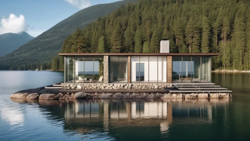 house with lake,house by the water,lago grey,floating huts,snohetta,amanresorts,house in the mountains,luxury property,house in mountains,dreamhouse,houseboat,the cabin in the mountains,boat house,summer house,beautiful home,pool house,seasteading,cubic house,lake view,3d rendering,Photography,General,Realistic