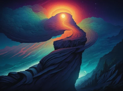 inanna,mountain sunrise,hand digital painting,uluru,andromeda,danxia,metavolcanic,samuil,earth rise,shifting dune,emancipator,volcanic,dune,prospera,senja,nlc,fire mountain,world digital painting,pachamama,sundancer,Illustration,Realistic Fantasy,Realistic Fantasy 25