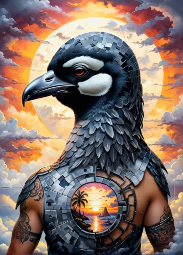 aguila,aztec gull,hornbill,fenix,metalhawk,corvus,eagleman,king of the ravens,black raven,raven bird,perico,hawksnest,eagle eastern,firehawks,raven rook,ealdwulf,black crow,uniphoenix,horus,aztlan,Conceptual Art,Oil color,Oil Color 09