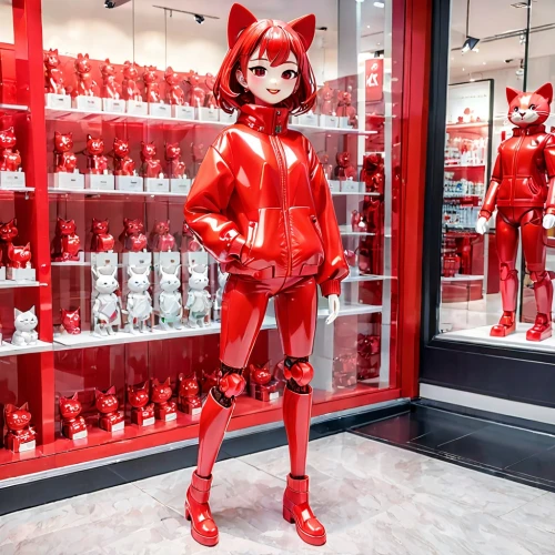 red,red cat,rubber doll,store window,redfox,redcat,cinnabar,bedevil,reddest,hamleys,asuka langley soryu,shop window,red matrix,latex,vermelho,red gift,the red fox,kusama,selfridges,fembot,Anime,Anime,General