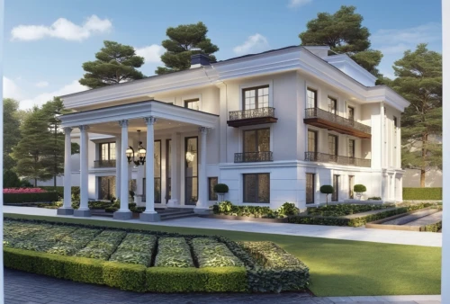 3d rendering,palladian,house with caryatids,garden elevation,exterior decoration,villa,luxury home,hovnanian,large home,mansion,palladianism,model house,two story house,residential house,private house,italianate,luxury property,bendemeer estates,beautiful home,modern house,Photography,General,Realistic