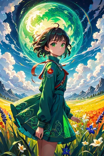 ranka,kururi,chihiro,himawari,blooming field,spring background,renko,flower background,yanmei,kandari,sonika,gumi,fubuki,hajime,saionji,springtime background,touhou,field of flowers,kumiko,flower field,Anime,Anime,Realistic