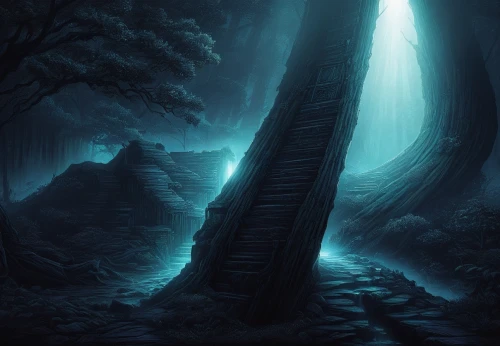 shadowgate,the mystical path,haunted forest,hollow way,forest dark,fantasy picture,fantasy landscape,forest path,woodcreepers,cartoon video game background,forest background,mirkwood,forest landscape,darklands,dark art,elven forest,dark park,undermountain,devilwood,pandorica,Illustration,Realistic Fantasy,Realistic Fantasy 25