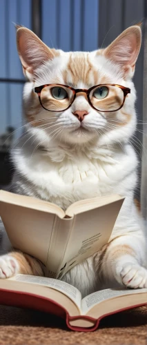 reading glasses,book glasses,bibliowicz,librarian,litterateur,lectura,publish a book online,reading owl,scholar,intelectual,is reading,cat image,readership,mehitabel,funny cat,relaxing reading,reader,catchallmails,katzen,bookworm,Photography,General,Realistic