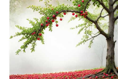 chestnut tree with red flowers,red berries,crabapples,red tree,ornamental cherry,cherry branches,flower tree,cherry tree,red petals,cherry branch,red flowers,strawberry tree,nature background,splendor of flowers,flowering tree,nature wallpaper,flower background,rowanberry,winterberry,flowering trees,Illustration,Realistic Fantasy,Realistic Fantasy 32