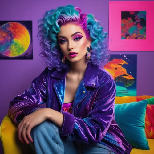 aquaria,purple background,violetta,blue hair,indigo,purple blue,violet,colorful,lilac,purple,la violetta,aquarian,color,ultraviolet,kira,mauves,ariela,dye,lilyana,agdash,Conceptual Art,Daily,Daily 18