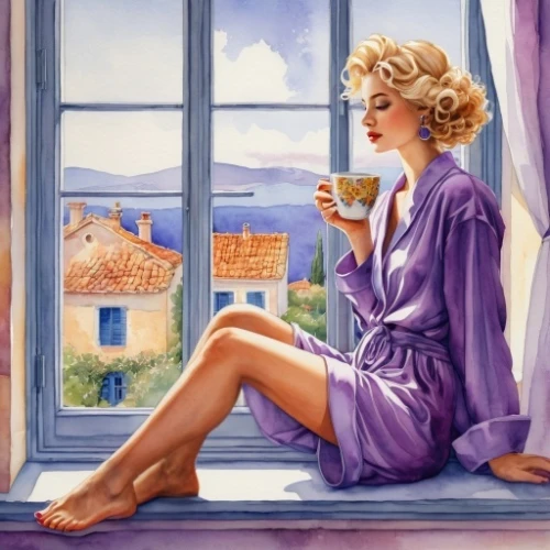 woman drinking coffee,whitmore,woman with ice-cream,woman at cafe,café au lait,la violetta,lavazza,darjeeling,vettriano,blonde woman reading a newspaper,coffee tea illustration,french coffee,cuppa,drinking coffee,nespresso,tea drinking,coffee time,relaxed young girl,violetta,coffee break