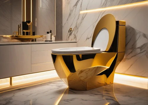 luxury bathroom,gold lacquer,gold paint stroke,corian,modern minimalist bathroom,bagno,maletti,washlet,toilet table,gold wall,gold foil corner,mahdavi,ensuite,brassware,kartell,interior modern design,gold paint strokes,abstract gold embossed,modern decor,ceramiche,Illustration,Paper based,Paper Based 19