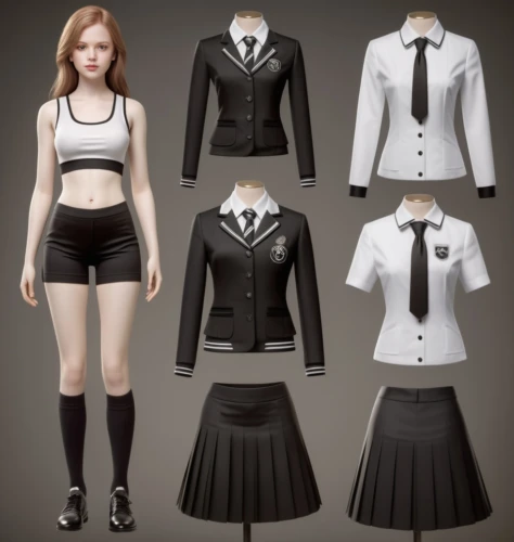 derivable,school clothes,a uniform,uniforms,women's clothing,dressup,black and white pieces,uniform,tailcoats,police uniforms,trinian,attires,ladies clothes,kaneshiro,tailcoat,zettai,anime japanese clothing,outfits,white and black color,clothing,Photography,General,Realistic