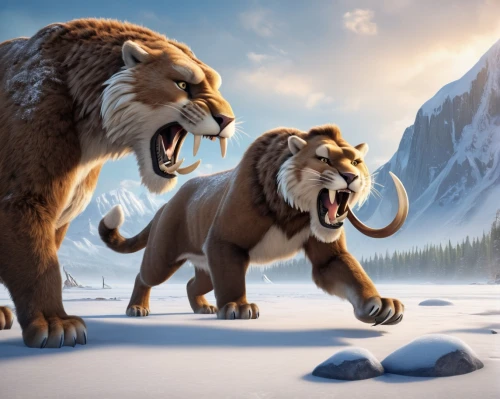 smilodon,wampas,lions,aslan,two lion,grizzlies,wampus,roaring,to roar,narnian,ligers,roars,tundras,male lions,lionsgate,iraklion,golias,lion river,leones,kion,Unique,3D,3D Character
