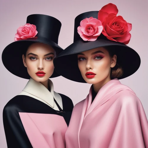 milliners,millinery,pink carnations,milliner,geishas,rankin,demarchelier,twin flowers,fashion dolls,witches' hats,handmaidens,spring carnations,canonesses,lancome,pink roses,countesses,dark pink in colour,red carnations,noblewomen,black hat,Photography,Documentary Photography,Documentary Photography 15