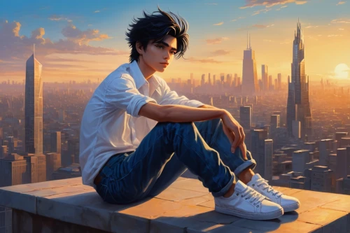 hausser,akira,echizen,shinra,yusuke,cene,tetsuo,above the city,kaito,city ​​portrait,niwano,okabe,eiji,kuroichi,skycraper,avialae,shimei,junyao,sosuke,kiriyama,Illustration,Realistic Fantasy,Realistic Fantasy 40