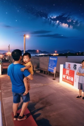 mid-autumn festival,photographing children,photo session at night,luminaria,night photography,dad and son outside,night photo,rizhao,sikong,taitung,walk with the children,night scene,thaad,night photograph,public art,xiaoxi,street play,vesak,night image,hanabi,Photography,General,Realistic