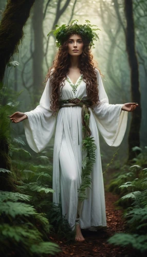 dryad,druidry,faerie,druidic,faery,celtic woman,dryads,imbolc,the enchantress,druidism,tuatha,archdruid,elfland,celtic queen,druid,druids,fantasy picture,mystical portrait of a girl,ecofeminism,paganism,Illustration,Abstract Fantasy,Abstract Fantasy 01