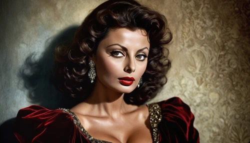 hedy,hedy lamarr,hedy lamarr-hollywood,sophia loren,hayworth,musetta,cardinale,simmone,madhubala,maureen o'hara - female,baccara,vampira,rosalba,gothel,myrna,ceca,countess,bette,drusilla,trifonova,Illustration,Realistic Fantasy,Realistic Fantasy 34