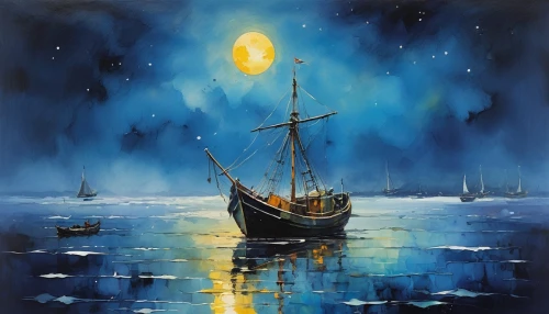 aivazovsky,waterglobe,sea sailing ship,lightships,sailing ship,galleon,sail ship,sailing blue yellow,sailing boat,oil painting on canvas,night scene,tallship,sailing ships,lightship,sailer,nautical star,sail boat,dubbeldam,fantasy picture,salminen,Art,Artistic Painting,Artistic Painting 32