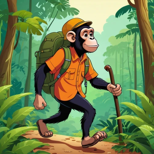 primatologist,prosimian,virunga,simian,primatology,macaco,macaca,perleberg,palaeopropithecus,orang utan,ape,monkey soldier,barbary monkey,monkey banana,monkeying,bonobos,lutung,the monkey,simians,apes,Illustration,Children,Children 02