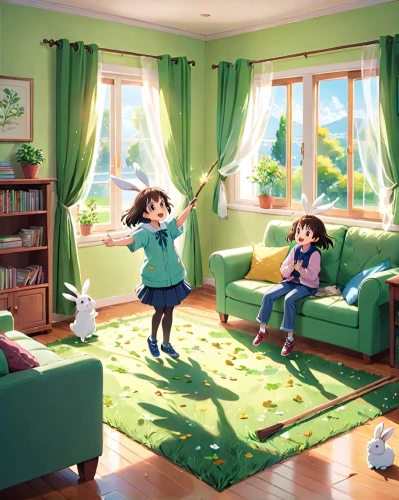 playing room,kids room,the little girl's room,children's room,children's interior,children's bedroom,yotsuba,nursery,children's background,dandelion hall,nursery decoration,together cleaning the house,play area,children playing,playroom,3d fantasy,kids illustration,children jump rope,cleaning service,green living,Anime,Anime,Realistic