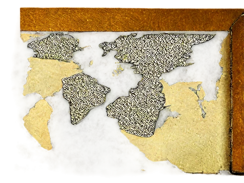 pallasite,shagreen,corkboard,lichens,mandelbrot,fragmented,microworlds,lichen,gold stucco frame,brown mold,basemap,pyrites,pyroxenes,oxidize,trumpet lichen,petrographic,pyroxene,bryozoans,stucco frame,cement background,Illustration,Vector,Vector 16